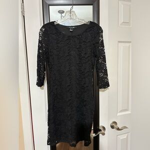 Forever 21 Black Long Sleeve Lace Dress
